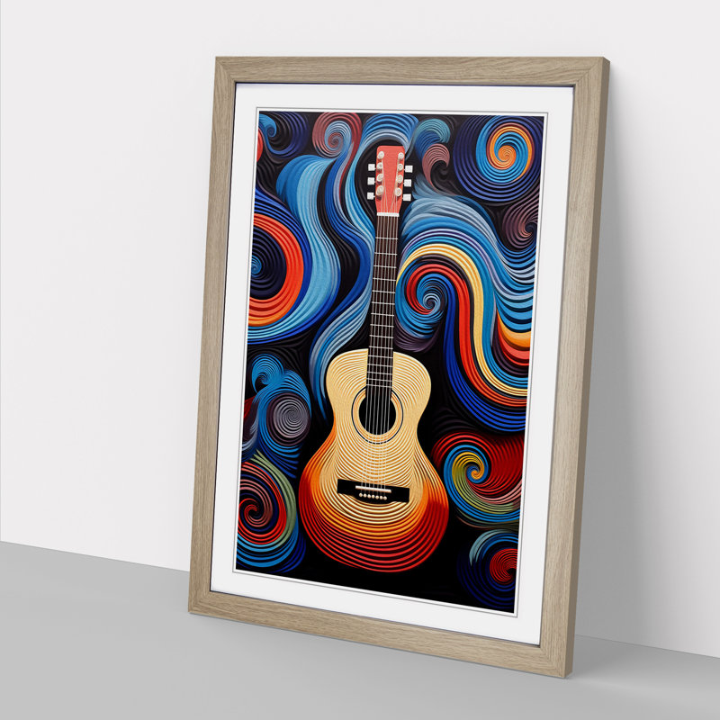 Acoustic Guitar Op - Framed Print, Oak , 34cm H x 25cm W x 2cm D