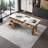 Beige Rectangular Sintered Stone Desk,5-Solid Wood drawer-78391482
