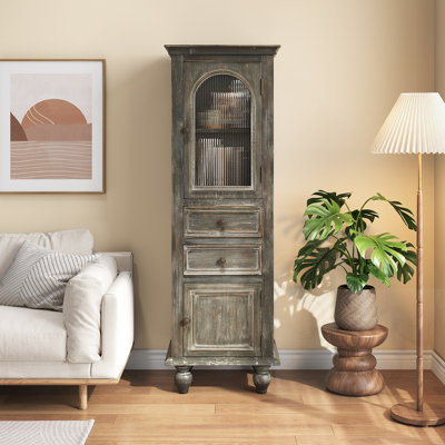 Grande armoire de rangement autoportante avec 2 tiroirs et 2 portes