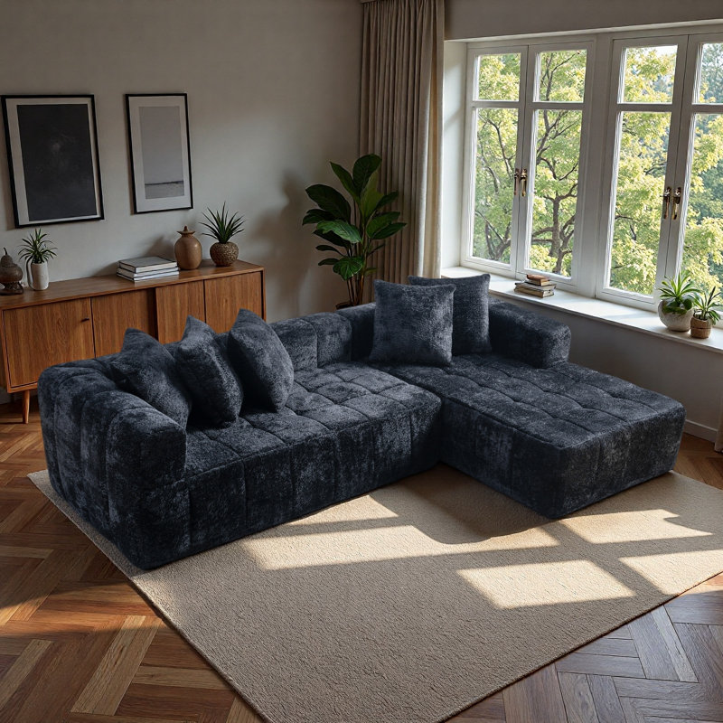 Canapé modulaire 107,9 po Cloud, Noir