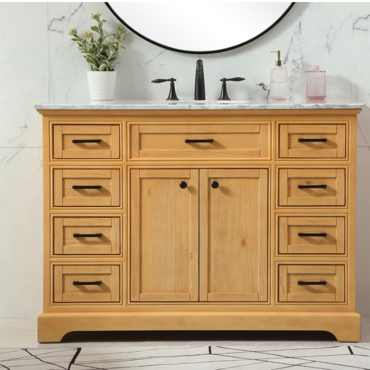 Hermes 48'' Single Bathroom Vanity, Natural Wood