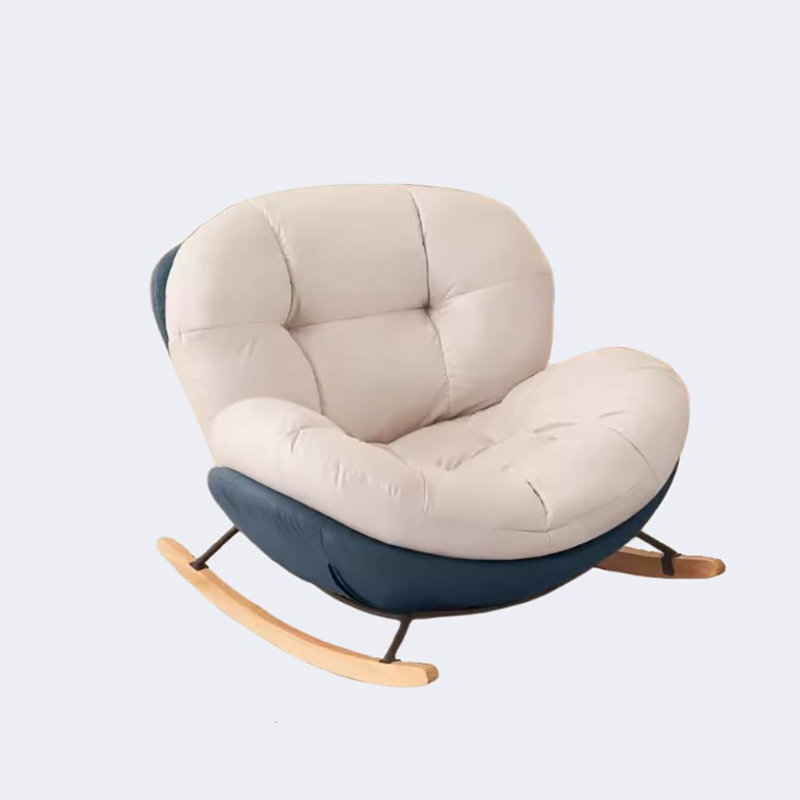 Chaise berçante Nordic Snail, Bleu / blanc cassé