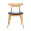 Ensemble de 2 chaises de salle à manger rétro en bois d'hévéa avec dossier ergonomique, coussins gris moelleux, finition bois naturel-46132380-46132371