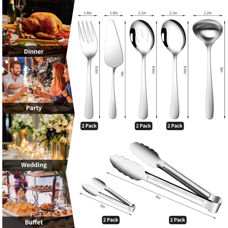 12-Piece Serving Set - Large Spoons, Forks