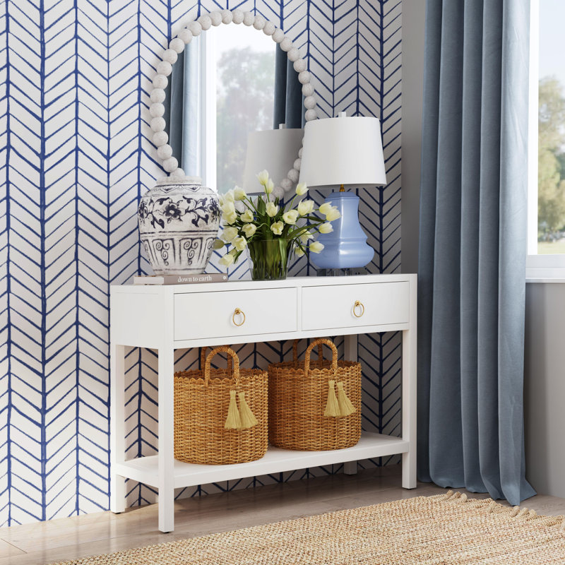 Lark 44" Wood Console Table, White