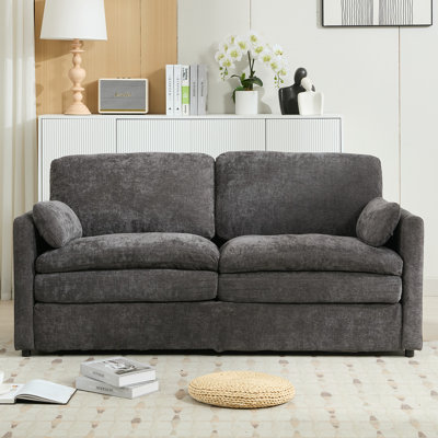 Upholstered Loveseat With Soft Cushion