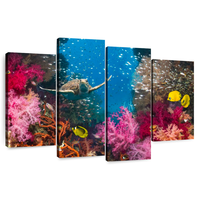 Tortue de récif sous-marine Aletra, H 54 po x l 84 po