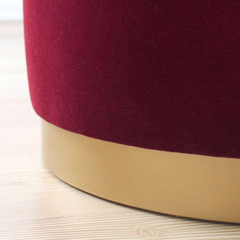 Luxurious Claret Red Pouffe, 19.7 x 17.7 x 27.6 inches | 100% Velvet Upholstery, 35 DNS Orthopedic Sponge | Sturdy Wooden Legs, Supports Up to 352 lbs | Ideal for Baroque, Bohemian & Glam Décor, Perfect for Hotels & Homes