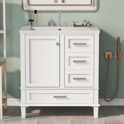 Myaseen 30'' Free Standing Single Bathroom Vanity with Resin Top -  Winston Porter, F2F0FC13ADF84E39B7EE82D8B1BEC030