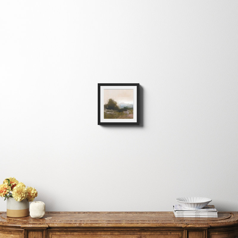 «Spring Farm» par Dan Hobday Art, Papier avec cadre noir, Oui, H 12 po x l 12 po x P 0,75 po