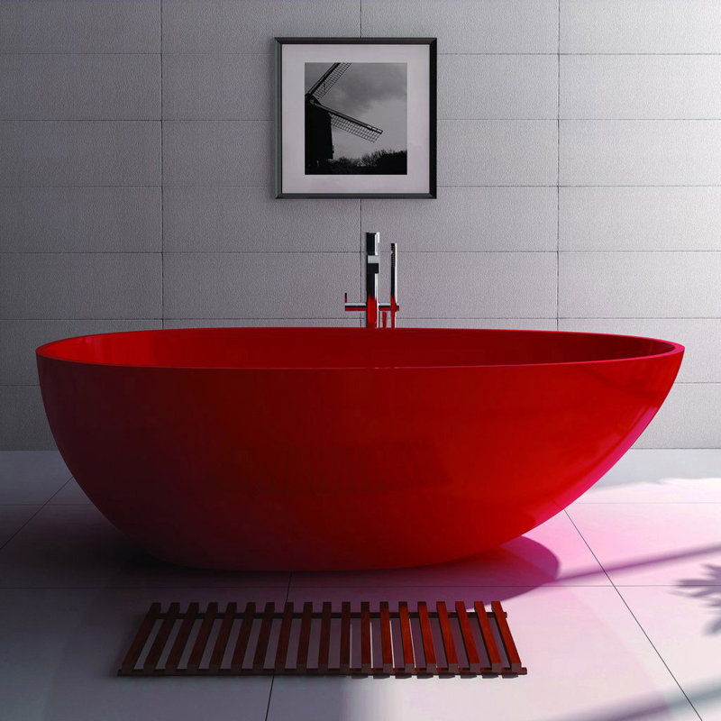 Baignoire autoportante 73 x 33, Brillant / rouge