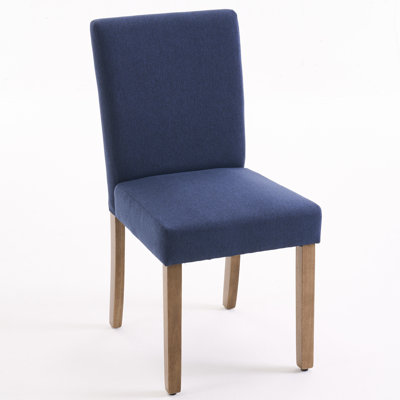 Modern Upholstered Dining Chair, Fabric Parsons Kitchen Chair, High Back Side Chair with Solid Wood Legs
