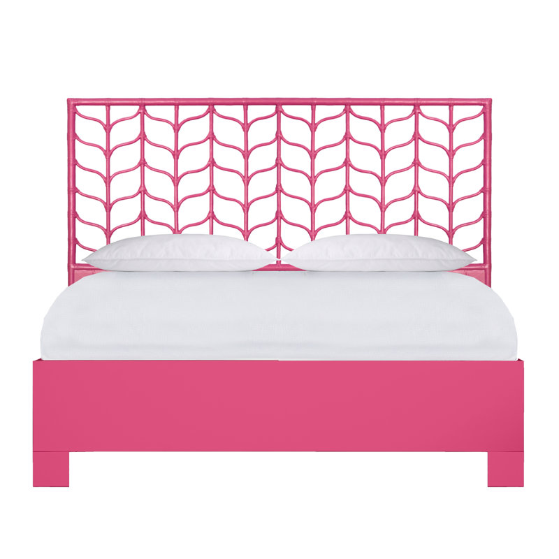 Ivy Twin Platform Bed, Citrus Orange, King, Hot Pink