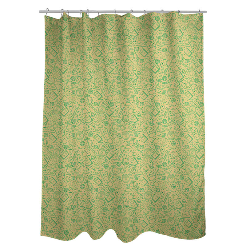 Rideau de douche simple classique RPG, Jaune / vert