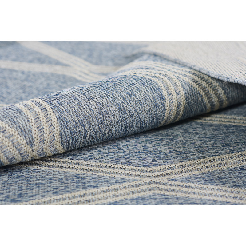 Twill Geometric Indoor / Outdoor Rug, Rectangle 5'3" x 7'