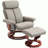 360° Swivel Reclining Chair with Wood Base and Matching Footrest