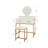 Elegant White and Gold Makeup Vanity Set with Mirror, Stool, and Storage Drawers for Small Bedrooms
