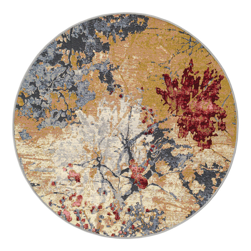 Keazia Indoor/Outdoor Area Rug, Round 4'1"