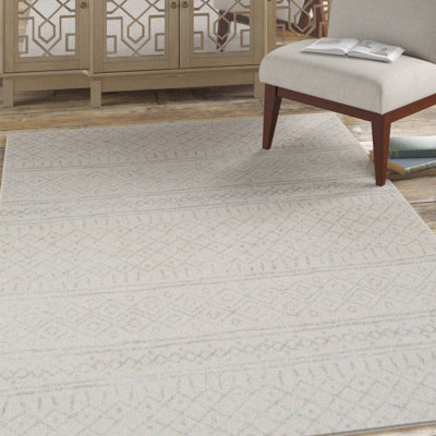 Tapis gris clair tissé à la machine Gaynell