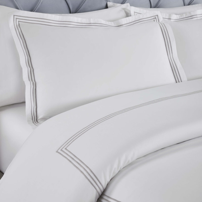 Ensemble de housse de couette 3 pièces en coton Brandon par Superior, Housse de couette pour lit double / grand lit + 2 
