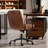 Mid Back Ergonomic PU Home Office Chair With Wheels-692097558