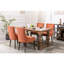Paire de chaises de salle à manger latérales en orange, housse de siège en tissu épaissi, garniture cloutée bronze, support de pieds en bois massif, 28,6 po Profondeur de l'emballage, largeur de 22,4 po, hauteur de 21,24 à 35,08 po, 2 pièces, tissu, pieds,-607799105
