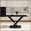 Table de salle à manger moderne en pierre artificielle noire avec pieds en métal pour six personnes-1411634152-1411634157