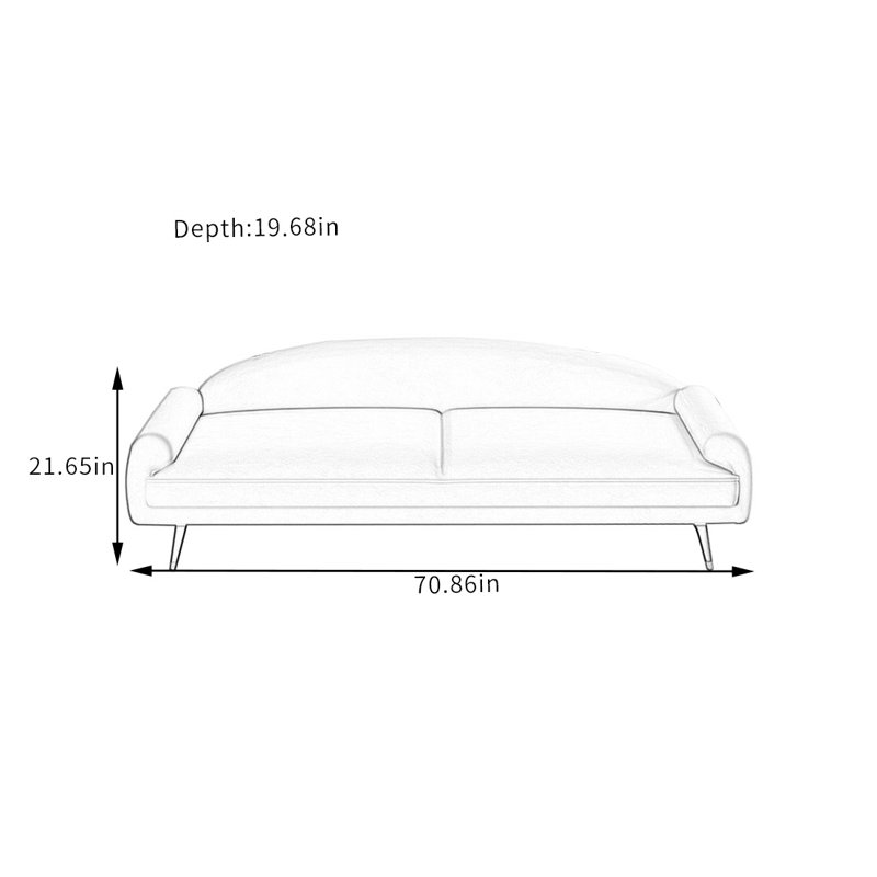 Banc rembourré Oriental Charm, H 21,65 po x l 70,86 po x P 19,68 po, Beige