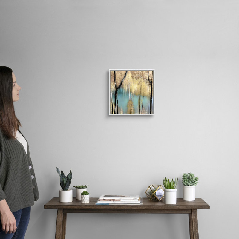 "Pastel pond 2" par Alex Hanson, reproduction d’art sur toile, H 14 po x l 14 po x P 1,75 po, Cadre blanc