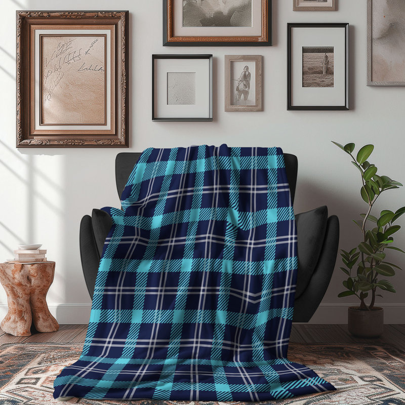 Couverture tissée bleue 1 pièce Sherpa Premium, Lit simple