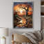 Baobab arbre surréel scène I - arbre baobab, art mural sur toile-97170899-97170902