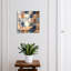 Decorative key box for wall, Opens to the right, 30x30x5, White, Seamless marble mosaic with browns and garnets, 