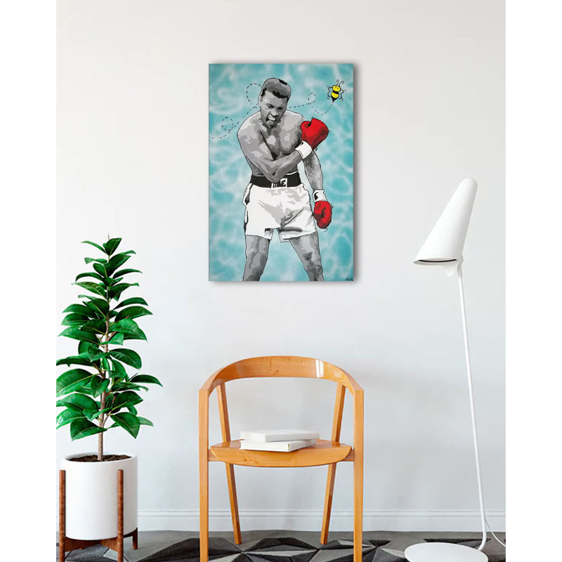 'Muhammad Ali - Sting like a Bee' Graphic Art on Wrapped Canvas, 36" H x 24" W x 1.5" D