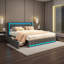 Storage Bed With 4 Drawers, USB Ports & LED Lights, Linen Upholstered Wingback Bed Frame, Grey & Beige-1727974183-1725202027