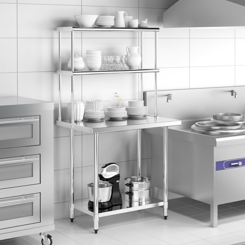 Stainless Steel Shelving Unit, 85" H x 122" W x 30" D