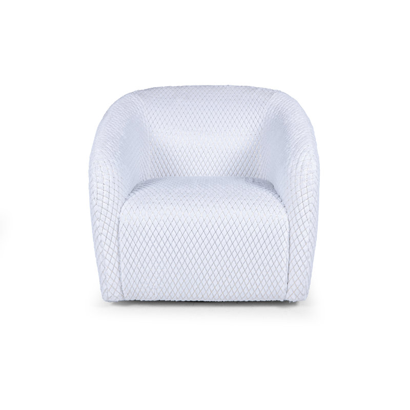 Modern White Swivel Accent Chair