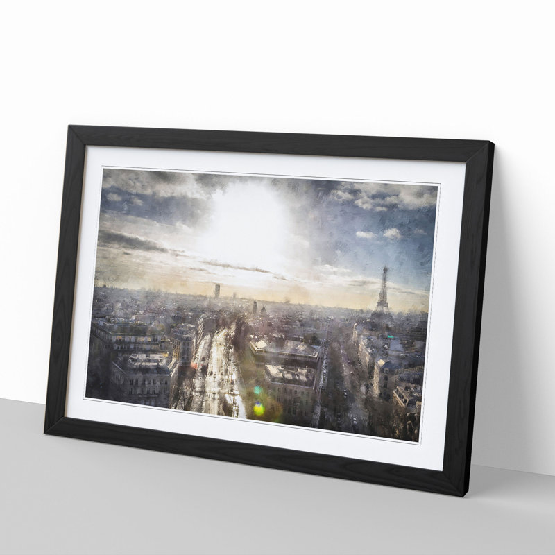 Paris Skyline Vol.3 - Framed Print, 36cm H x 48cm W x 2cm D, Black Framed
