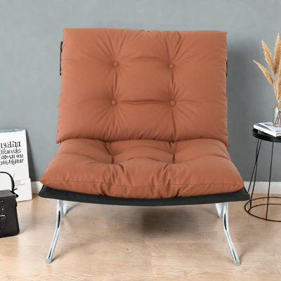 Modern Accent Chair with Metal Frame, Upholstered Soft Cushion for Living Room & Office