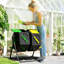 Composteur 34,5 gallons, bac à compost à deux compartiments, jaune et vert