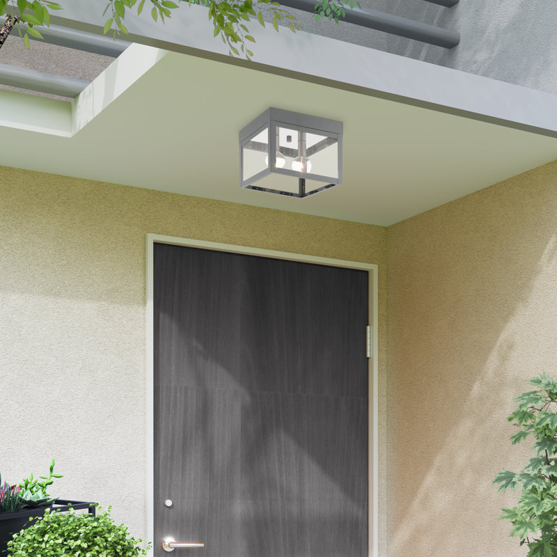 Plafonnier semi-encastré extérieur l 8 po Destina, Gris nordique