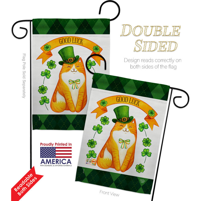 Double Sided 18.5'' H x 13'' W Polyester St. Patrick's Day Garden Flag