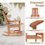 1 chaise berçante d'extérieur avec siège à lattes avec accoudoirs larges et repose-pieds pour patio