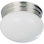 Plafonnier encastré rond 2 lumières en nickel brossé l 9 po avec verre blanc