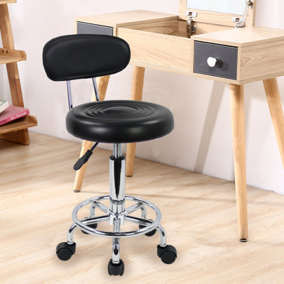 Height Adjustable Swivel Lab Stool with Low Backrest for Drafting by Inbox Zero