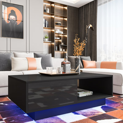 Kylianna Modern Coffee Table with LED Light