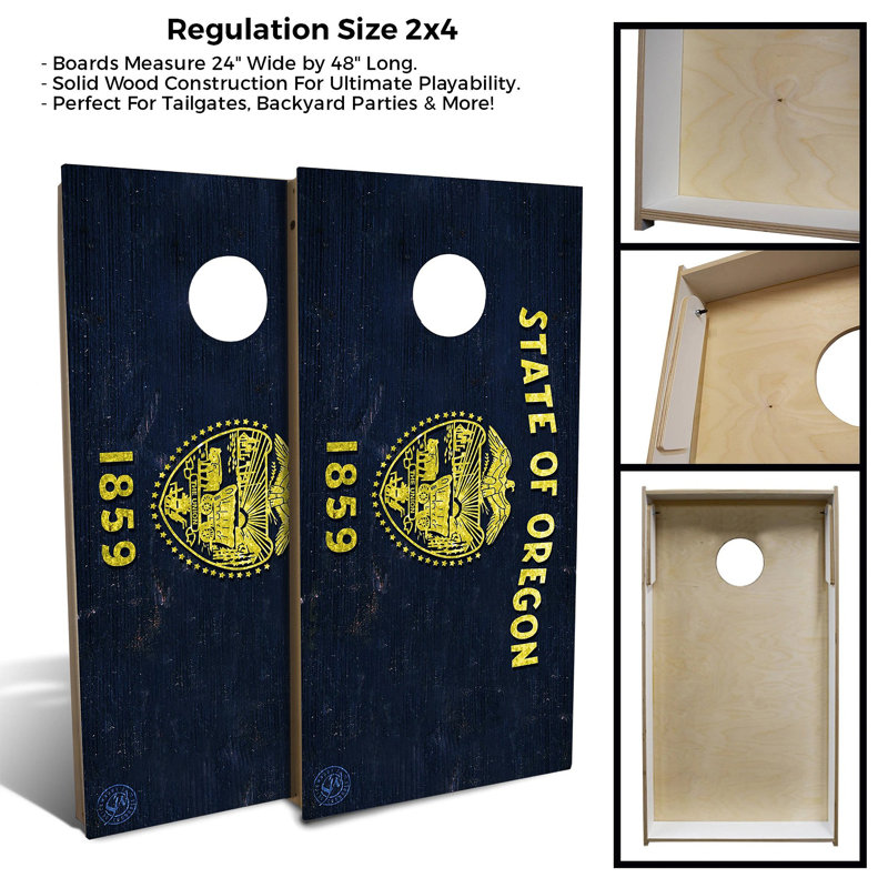 Ensemble de 2 panneaux de cornhole 2 'x 4' avec étui et lumières, Oregon