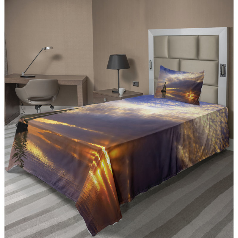 Microfiber Floral Sheet Set, Twin Sheet Set + Fitted Sheet + 1 Pillowcase