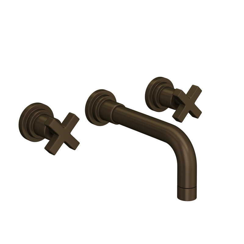 Lombardia® Wall Mount Bathroom Faucet, Tuscan Brass, Cross Handle