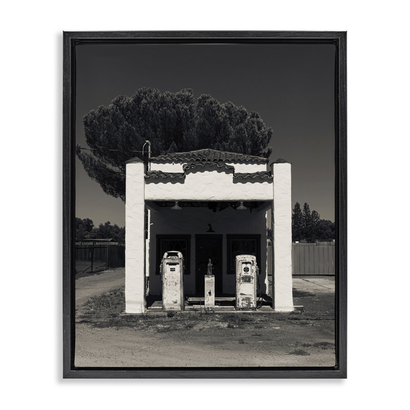 Art mural antique sur toile flottante encadrée, design par Dan Katz, Cadre flottant noir de jais, H 21 po x l 17 po