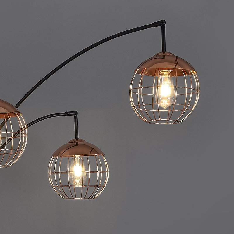 Lampe sur pied à branches 84 "Leon Metro, Bronze foncé, Cuivre